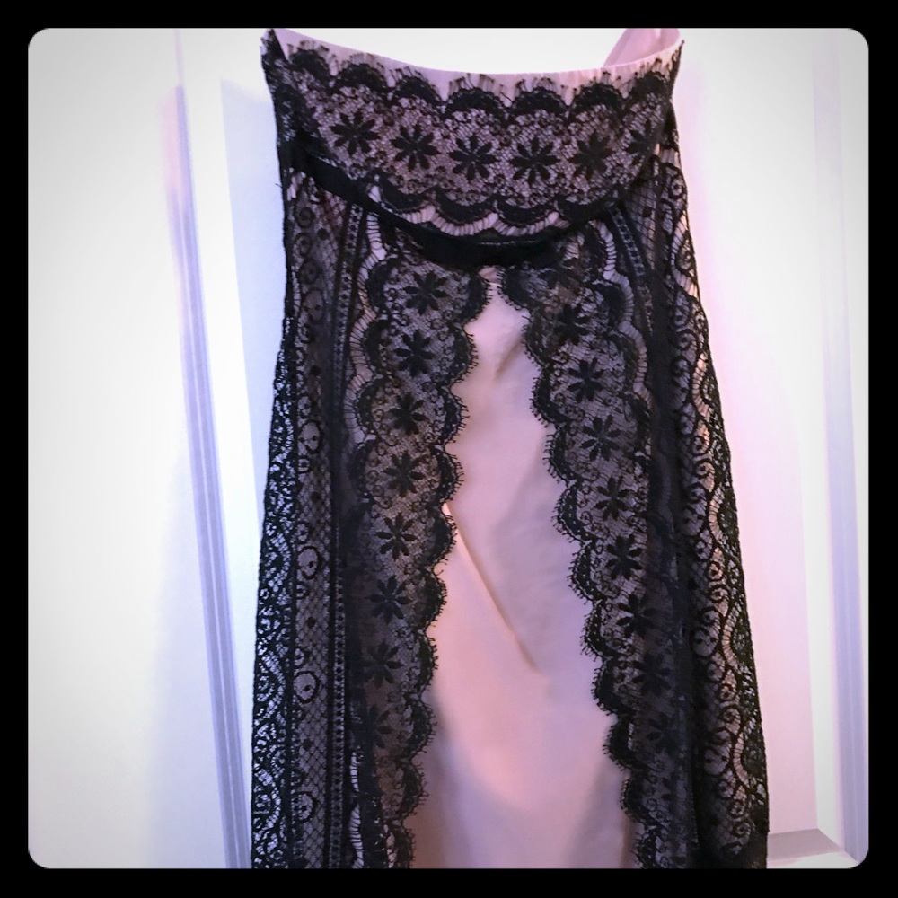 Trina Turk lace and silk strapless dress